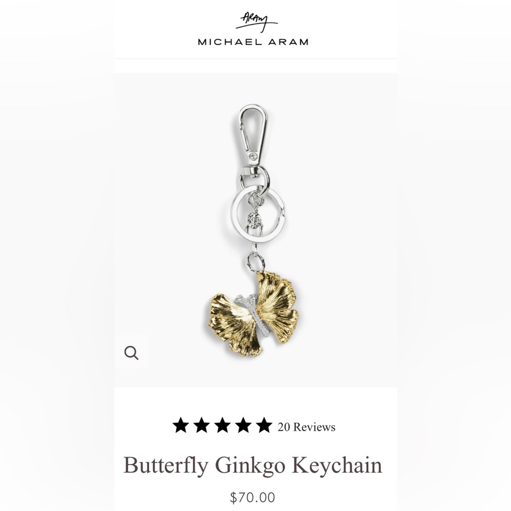 Michael Aram Gold Butterfly Keychain Pendant - Elegant Women's Accessory - Picture 4 of 13